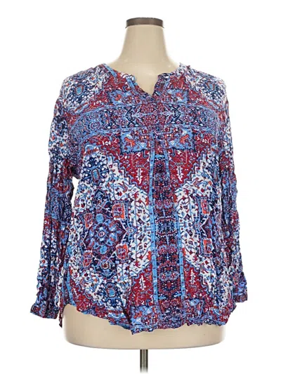 Pre-owned Grand & Greene Long Sleeve Blouse In Blue