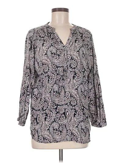 Pre-owned Grand & Greene Long Sleeve Blouse In Gray