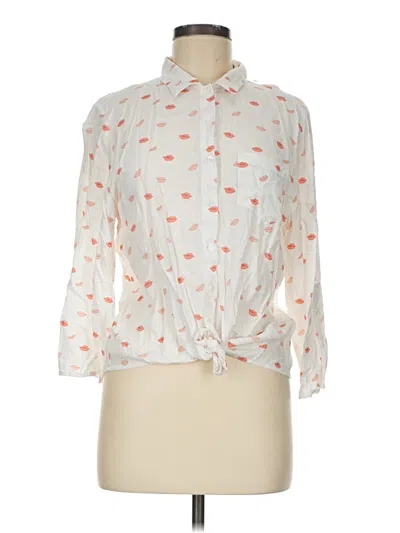 Pre-owned Grand & Greene Long Sleeve Blouse In Ivory