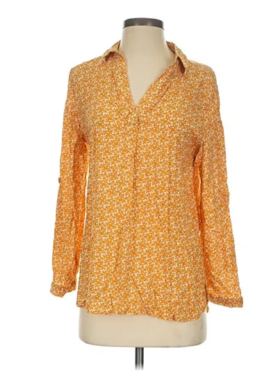 Pre-owned Grand & Greene Long Sleeve Blouse In Orange