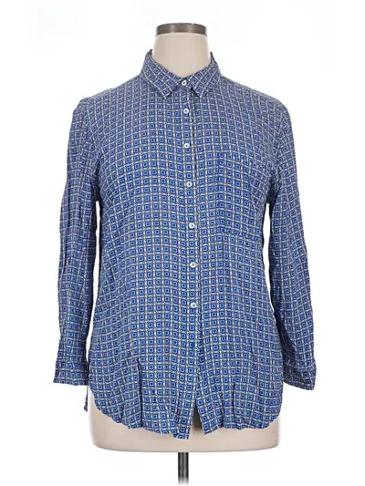 Pre-owned Grand & Greene Long Sleeve Button Down Shirt In Blue