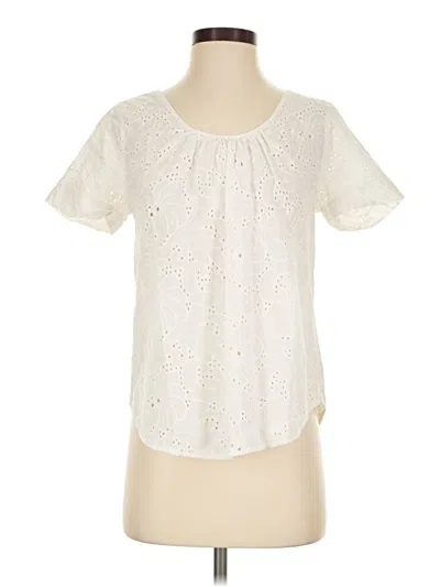 Pre-owned Grand & Greene Short Sleeve Blouse In Ivory