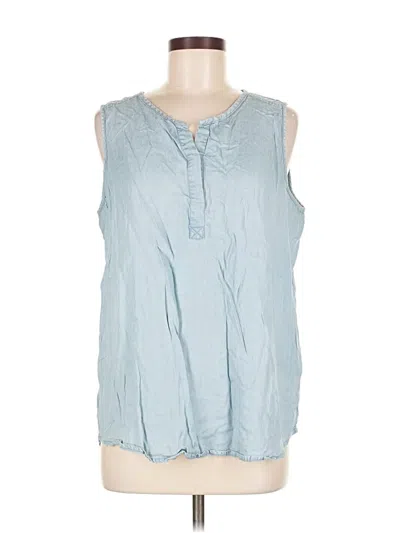 Pre-owned Grand & Greene Sleeveless Blouse In Blue