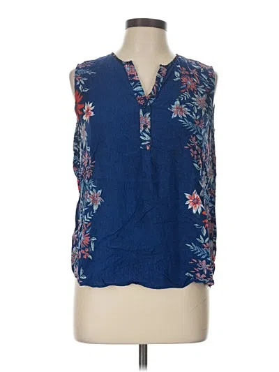 Pre-owned Grand & Greene Sleeveless Blouse In Blue