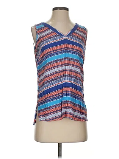 Pre-owned Grand & Greene Sleeveless Top Blue V-neck Tops