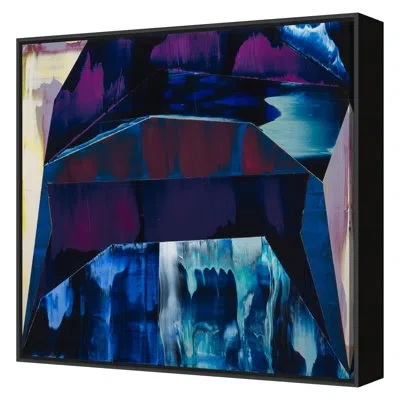 Grand Image Home 100 Paintings Project 36 Framed On Canvas By Elyce Abrams Print In Blue;black;red;purple