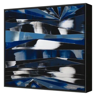 Grand Image Home 100 Paintings Project 69 Framed On Canvas By Elyce Abrams Print In Blue;black;white