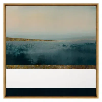 Grand Image Home All The Stars By Lesley Frenz - Floater Frame Painting On Canvas In Gold