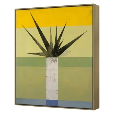 Grand Image Home Aloe C By Patrick Atkinson - Floater Frame Print On Canvas In Green;beige;yellow