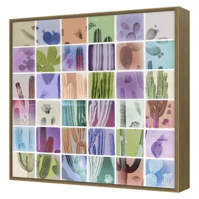Grand Image Home Analog Cacti By The Studio - Single Picture Frame Print In Oak Framed
