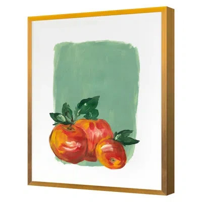 Grand Image Home Apples By Emma Jones - Floater Frame Painting In Gold Framed Paper