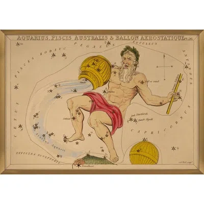 Grand Image Home Aquarius By Grand Archives - Picture Frame Painting In Blue;brown;green;red;beige;yellow;pink