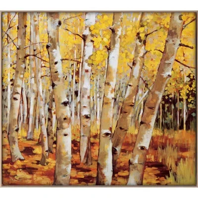 Grand Image Home Aspen Grove By Sarah Waldron - Picture Frame Painting In White;yellow;orange