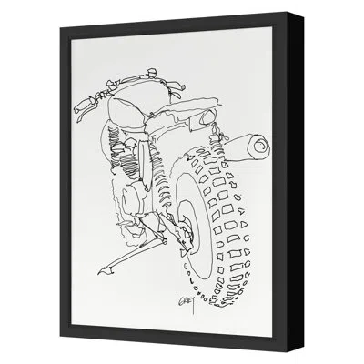 Grand Image Home Back Bike Framed On Paper By Ryan Grey Print In Black;white