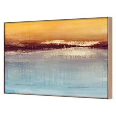 Grand Image Home Bandwidth By Maeve Harris - Floater Frame Print On Canvas In Maple Framed