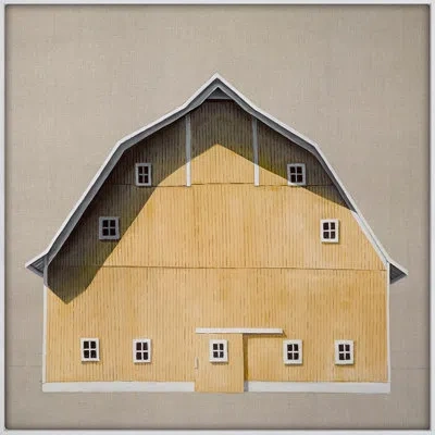 Grand Image Home Barn Study 1 By Stefano Altamura - Floater Frame Print On Canvas In White Framed