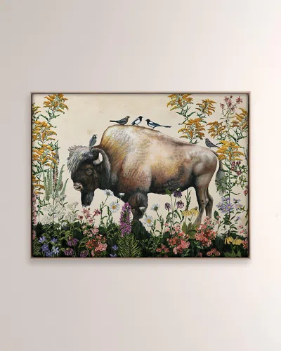 Grand Image Home Bison Painting 2 Digital Art Print On Canvas By Thicket Design