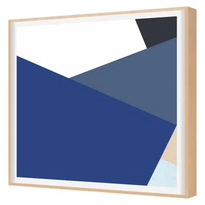 Grand Image Home Blue Colorblock 1 By The Studio - Single Picture Frame Print On Paper In Blue;tan