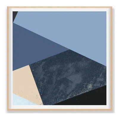 Grand Image Home Blue Colorblock 2 By The Studio - Single Picture Frame Print On Paper In Blue;tan