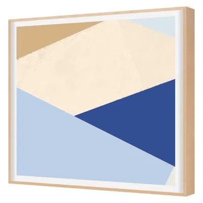 Grand Image Home Blue Colorblock 3 By The Studio - Single Picture Frame Print On Paper In Blue;tan