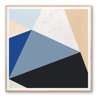 Grand Image Home Blue Colorblock 4 By Sea Studio - Picture Frame Painting On Paper In Blue;tan