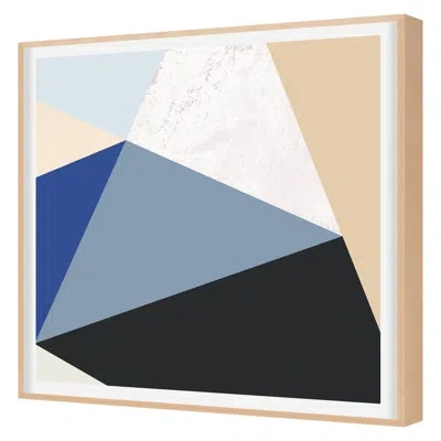 Grand Image Home Blue Colorblock 4 By The Studio - Single Picture Frame Print On Paper In Blue;tan