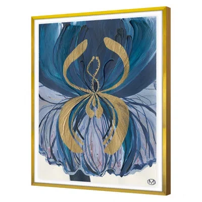 Grand Image Home Blue Dragon By Jody Morlock - Floater Frame Print On Paper In Gold Framed