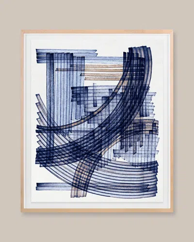Grand Image Home Blue Weave 3 Digital Art Print By Victoria Neiman In Maple