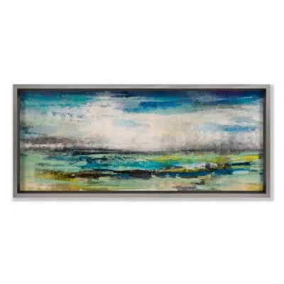 Grand Image Home Building Sky 3 By Maeve Harris - Floater Frame Print On Canvas In Blue;white;green;beige