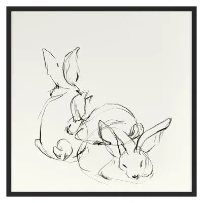 Grand Image Home Bunny Group 2 By Katie Todaro - Single Picture Frame Print In Black Framed