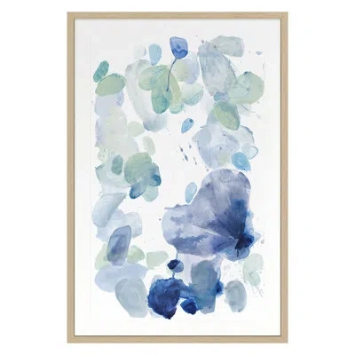 Grand Image Home Butterfly Dance In Blue A By Allyson Fukushima - Single Picture Frame Print In Oak Framed