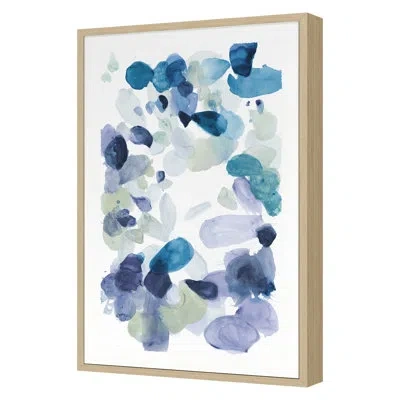 Grand Image Home Butterfly Dance In Blue D By Allyson Fukushim - Single Picture Frame Print On Paper In Nordic Oak