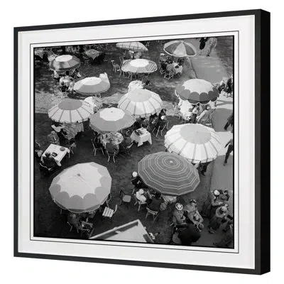 Grand Image Home Café Umbrellas By Grand Archives - Single Picture Frame Print On Paper In Black Framed