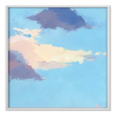 Grand Image Home Candy Clouds 6 By Pc Ngo - Floater Frame Print On Canvas In Blue;white;gray;beige