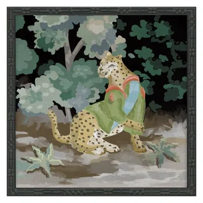 Grand Image Home Cheetah 2 By Dana Gibson - Single Picture Frame Painting In Blue;black;brown;green;red