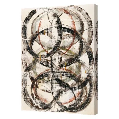 Grand Image Home Circles Ii By Patrick Atkinson - Wrapped Canvas Print In Black;green;beige