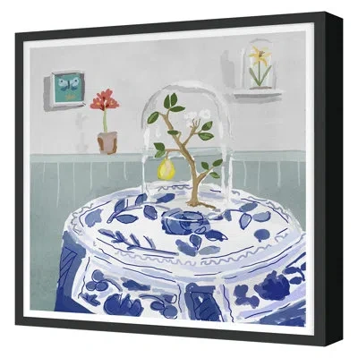 Grand Image Home Cloche 2 (blue) By Dana Gibson - Single Picture Frame Print In Black Framed