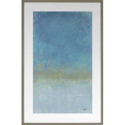 Grand Image Home Colorfield Aqua By Maeve Harris - Picture Frame Painting In Blue;gold