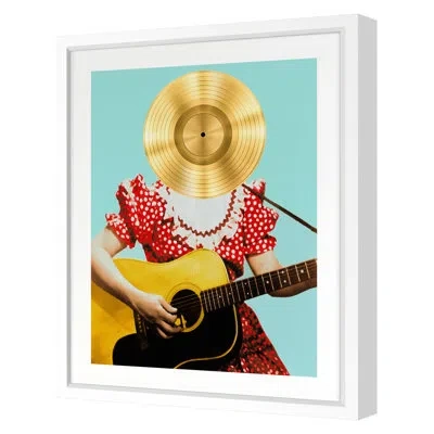 Grand Image Home Country Western Gal Framed On Paper By David Jordan Williams Print In Blue;red;yellow;gold