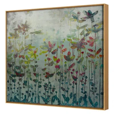 Grand Image Home Cozette's Garden By Maeve Harris - Floater Frame Print On Canvas In Gold Framed