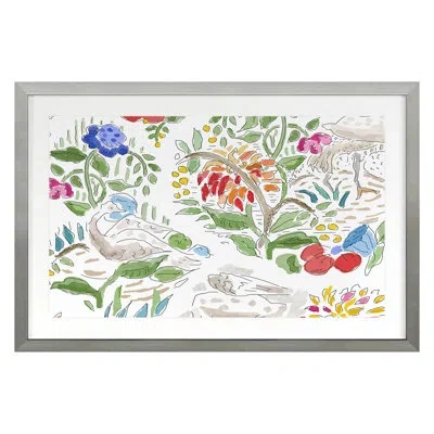 Grand Image Home Crane 2 By Dana Gibson - Single Picture Frame Painting In Silver