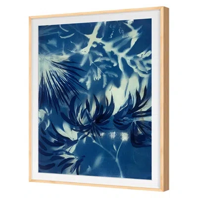 Grand Image Home Cyanotype 2 By Allison Svoboda - Picture Frame Painting In Hickory Framed Paper