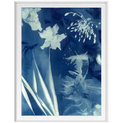 Grand Image Home Cyanotype 3 By Allison Svoboda - Picture Frame Painting In Blue;white