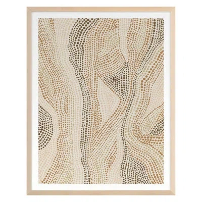 Grand Image Home Dot Pattern 6 In Clay Tones By Marie Lawyer - Single Picture Frame Print In Maple