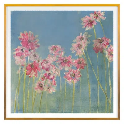 Grand Image Home Floral Sketch 1 By Maeve Harris - Single Picture Frame Print On Paper In Gold Framed