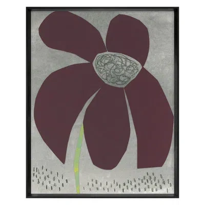 Grand Image Home Flower Collage 10 By Renee Stramel - Single Picture Frame Print In Black Framed