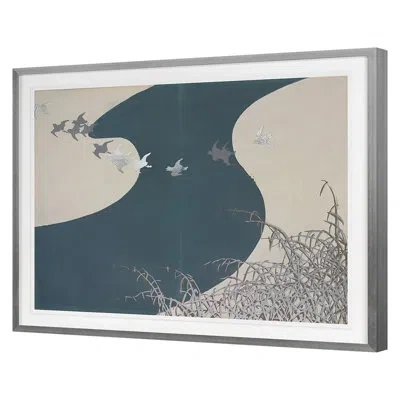Grand Image Home Flying Birds 1909-1910 By Grand Archives - Single Picture Frame Print On Paper In Blue;white;gray