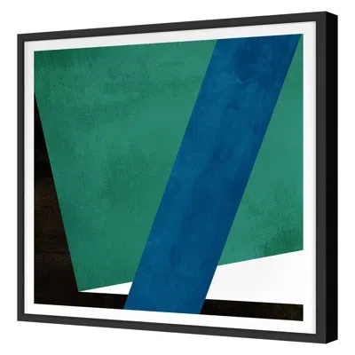 Grand Image Home Fractured Abstract 1 Framed On Paper By The Studio Print In Blue;black;white;green