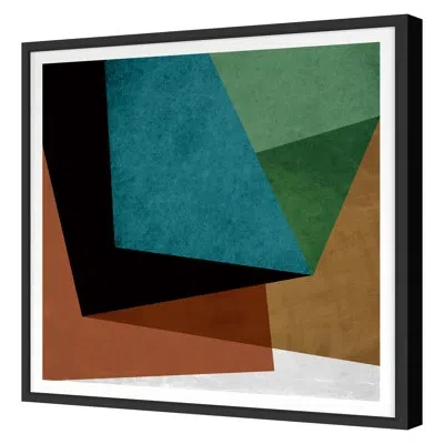 Grand Image Home Fractured Abstract 13 Framed On Paper By The Studio Print In Blue;black;brown;white;green
