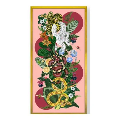 Grand Image Home Garden Gaurdians 1 By Thicket Design - Single Picture Frame Print On Paper In Blue;white;green;red;yellow;pink